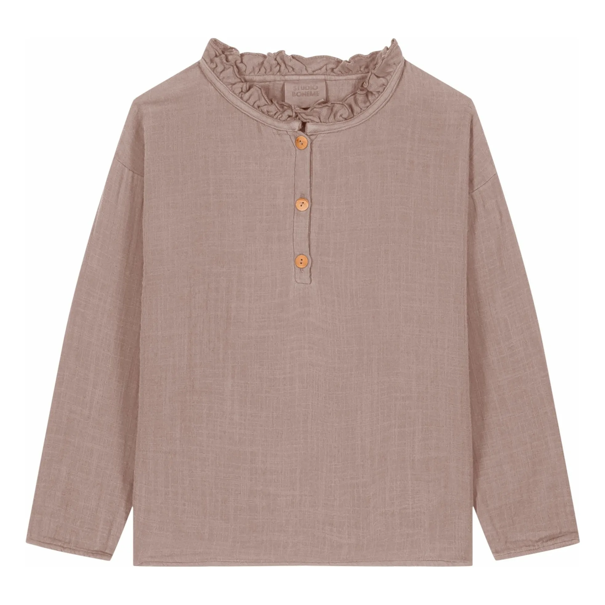 Studio Bohème Mauve Olympe Blouse Organic Cotton Gauze