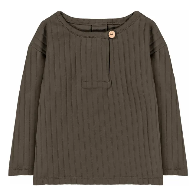 T-shirt Côtelé Orso Coton Bio | Taupe