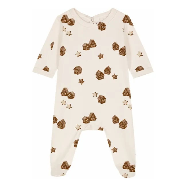 Chubby Christmas organic cotton pyjamas | Ecru