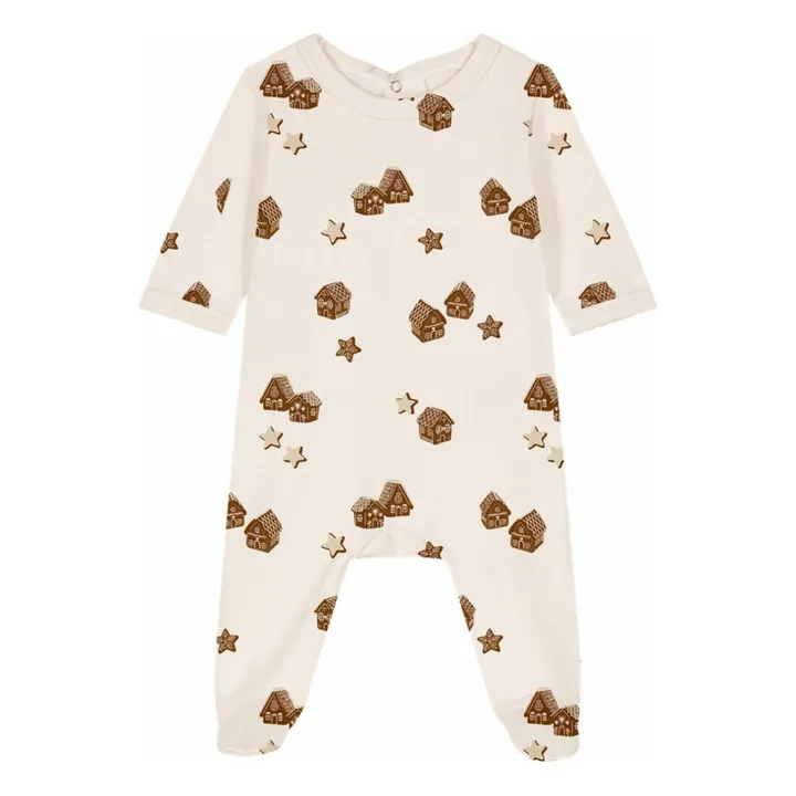Pyjama Chubby Noël Coton Bio | Ecru- Image produit n°0