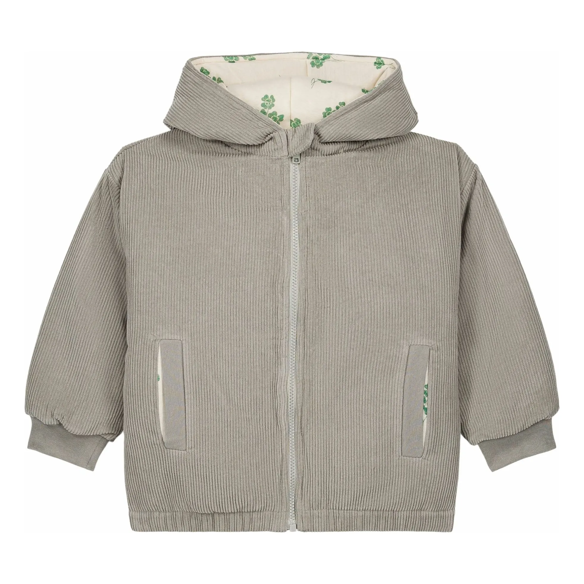Studio Bohème Grey Frio Shamrock Corduroy Coat Recycled Fibers