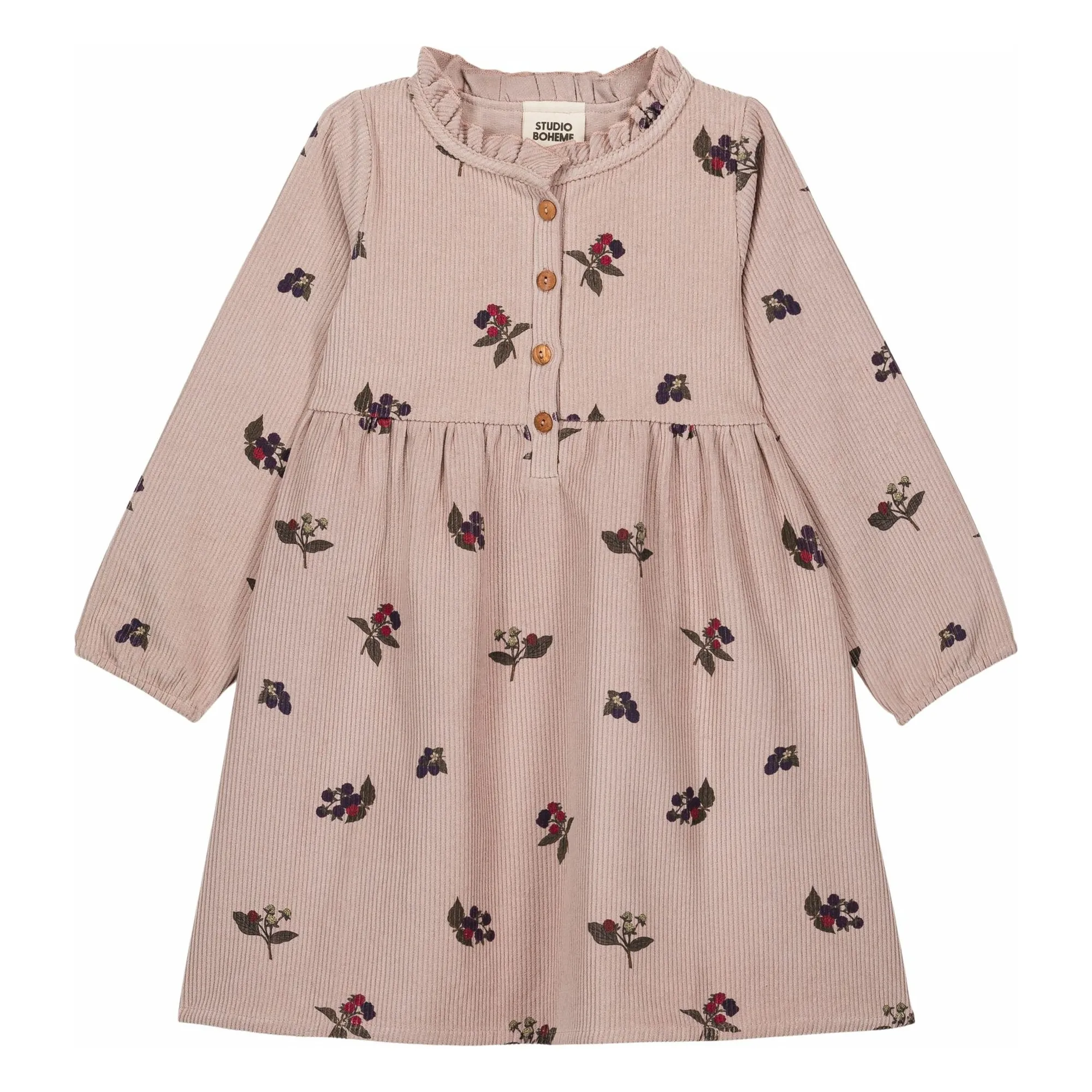 Studio Bohème Girls Mauve Vermont Blackberry Corduroy Cotton Organic Dress