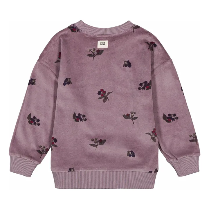 Sweat Bart Mûres Velours Coton Bio | Mauve- Image produit n°4