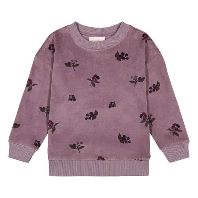 Sweatshirt Bart Mûres Velours Bio-Baumwolle | Mauve