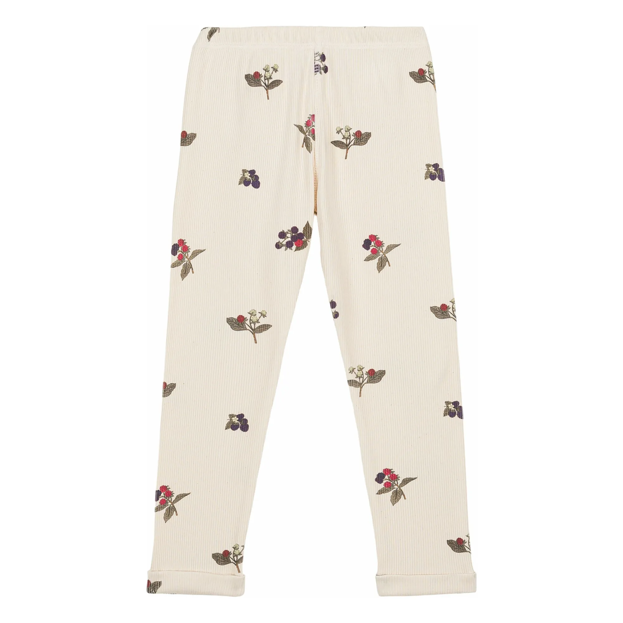 Studio Bohème Ecru Rom-Pom Mûres Organic Cotton Ribbed Legging