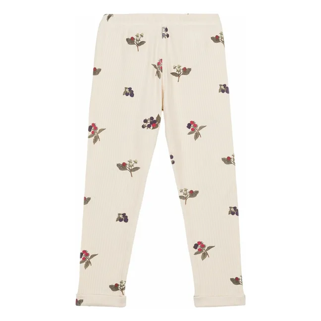 Legging Côtelé Rom-Pom Mûres Coton Bio | Ecru