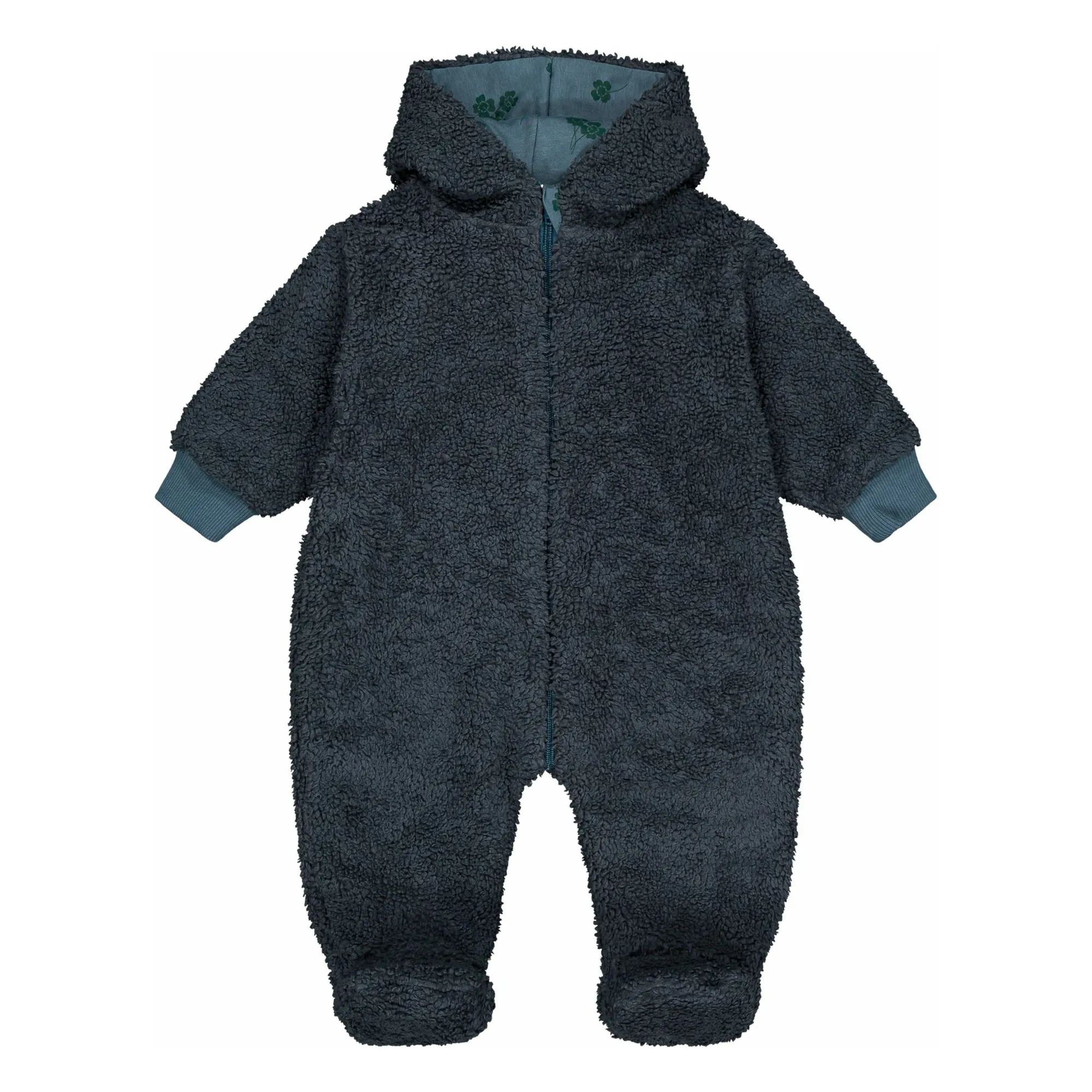 Studio Bohème Grey Blue Pilote Façon Sherpa Pacha Trèfles Coton Bio