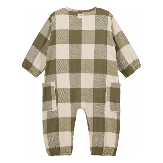 Combinaison Big Papi Carreaux Coton Bio | Vert kaki