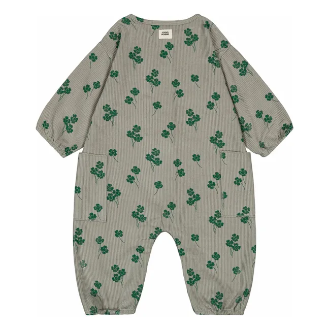 Combinaison Big Papi Trèfles Velours Côtelé Coton Bio | Gris