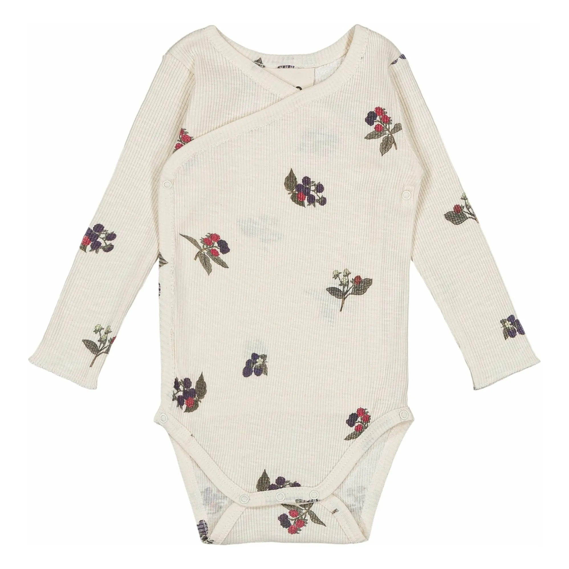 Studio Bohème Ecru Hoho Mûres Organic Cotton Ribbed Bodysuit
