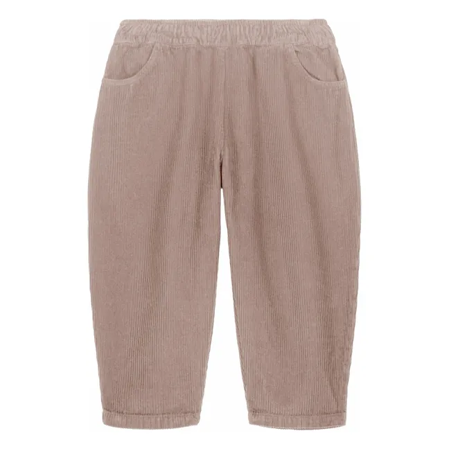 Pantalon Carrot Velours Côtelé Coton Bio | Mauve
