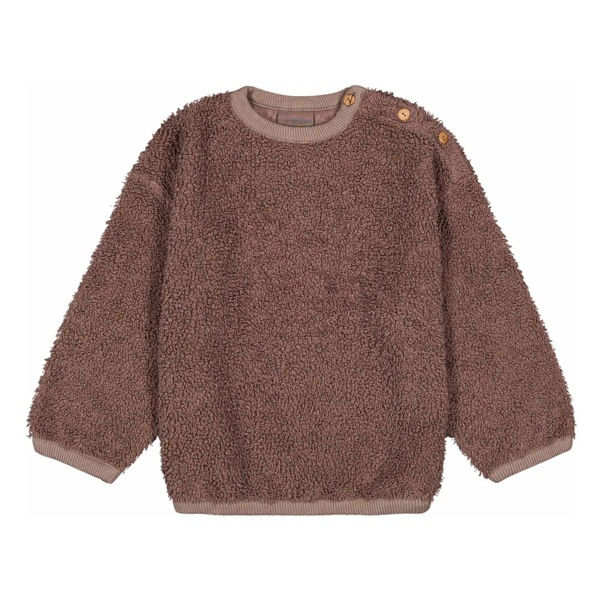 Studio Bohème Mauve Organic Cotton Bear Sherpa Sweatshirt