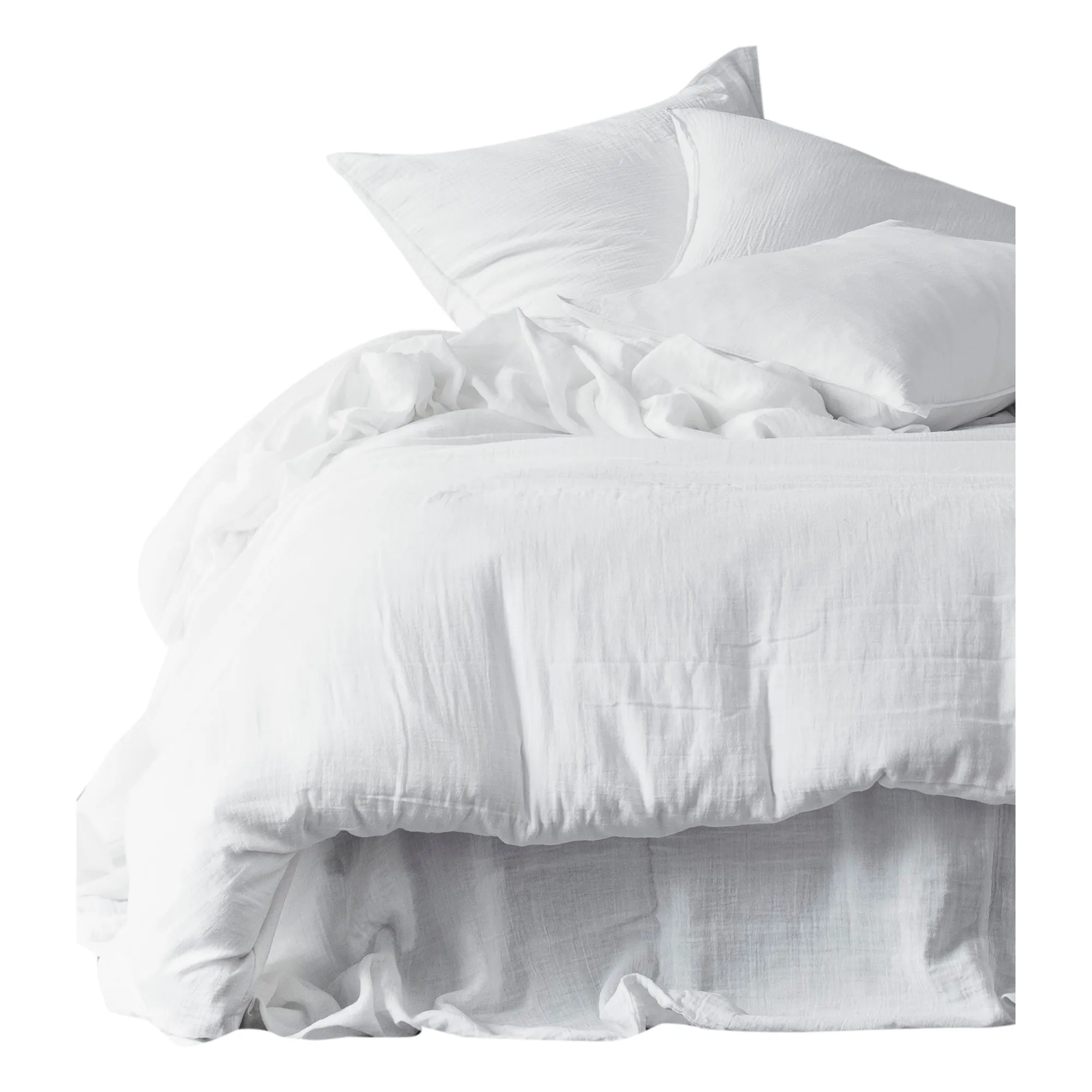 Drap-Housse en gaze de coton Mykonos | Blanc- Image produit n°0