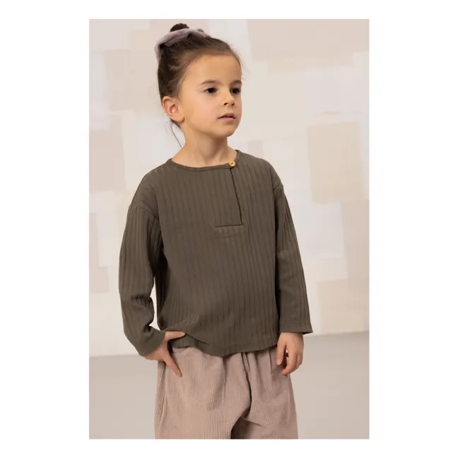 T-shirt Côtelé Orso Coton Bio | Taupe