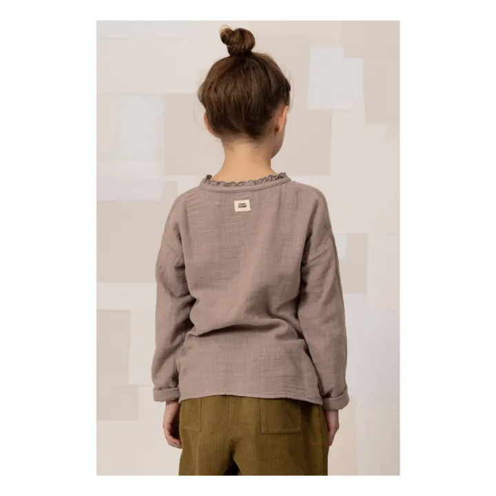 Blouse Olympe Gaze de Coton Bio | Mauve- Image produit n°3