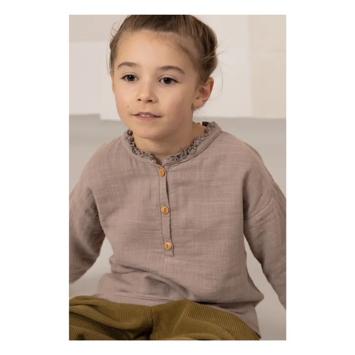 Blouse Olympe Gaze de Coton Bio | Mauve- Image produit n°2