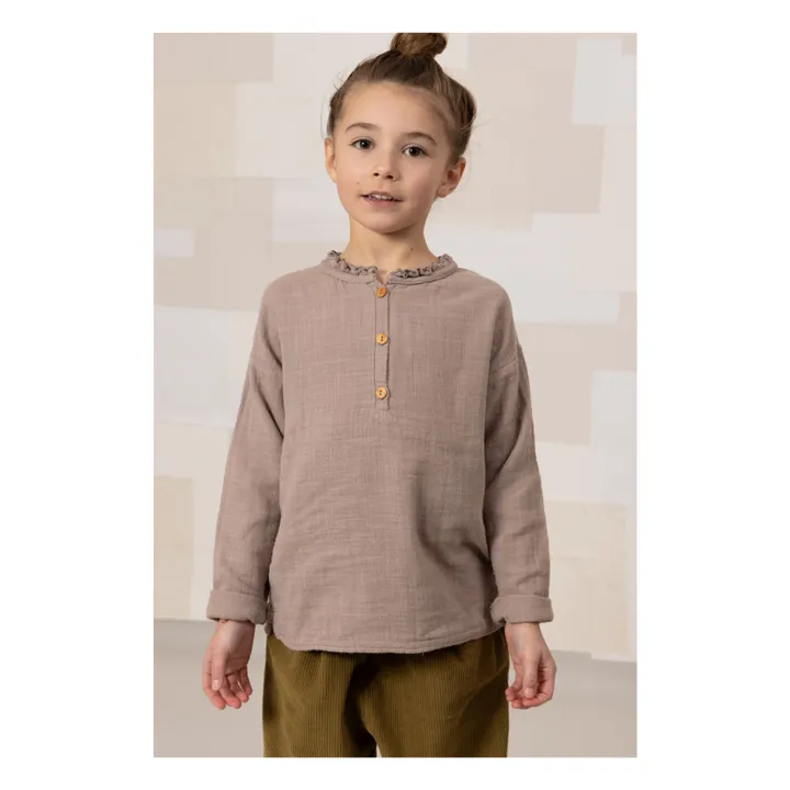 Blouse Olympe Gaze de Coton Bio | Mauve- Image produit n°1