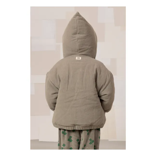 Manteau Frio Trèfles Velours Côtelé Fibres Recyclées | Gris