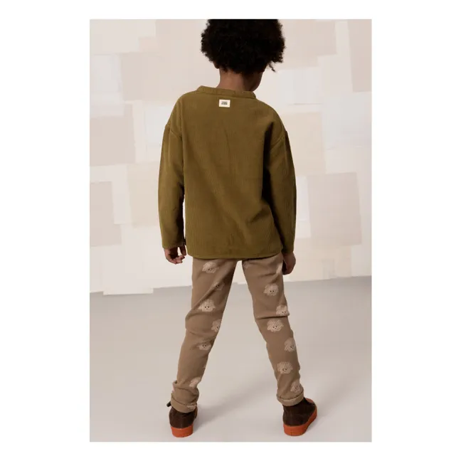 Chemise Jim Velours Côtelé Coton Bio | Vert kaki