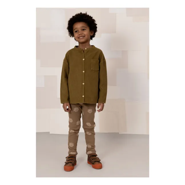 Chemise Jim Velours Côtelé Coton Bio | Vert kaki