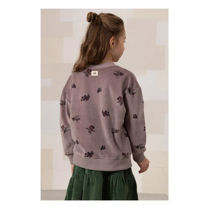 Sweat Bart Mûres Velours Coton Bio | Mauve- Image produit n°1