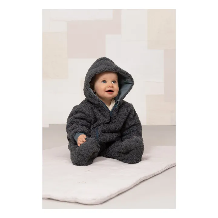 Pilote Sherpa Pacha Shamrocks Algodón Ecológico | Azul Gris- Imagen del producto n°1