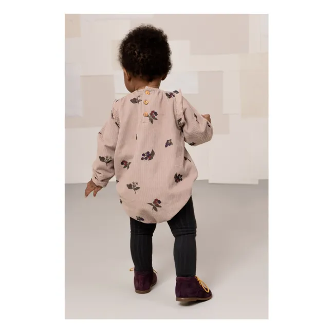 Esmée organic cotton corduroy romper | Mauve