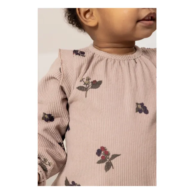 Esmée organic cotton corduroy romper | Mauve