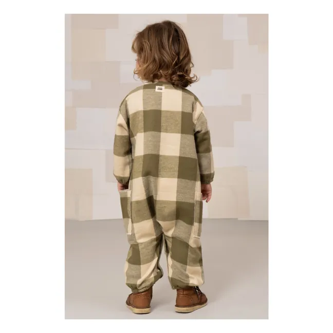 Combinaison Big Papi Carreaux Coton Bio | Vert kaki