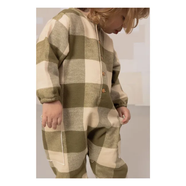 Combinaison Big Papi Carreaux Coton Bio | Vert kaki