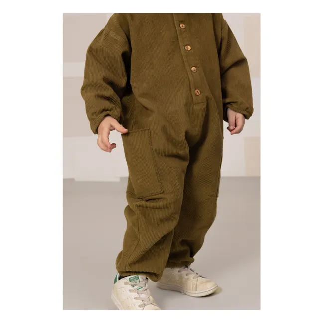 Big Papi Corduroy Organic Cotton Jumpsuit | Khaki