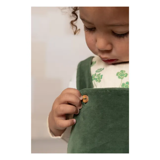 Salopette Homer Velours Coton Bio | Vert sapin