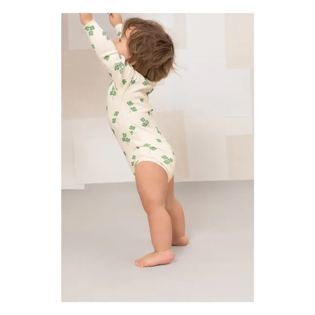 Body Lala Trèfles Coton Bio | Ecru