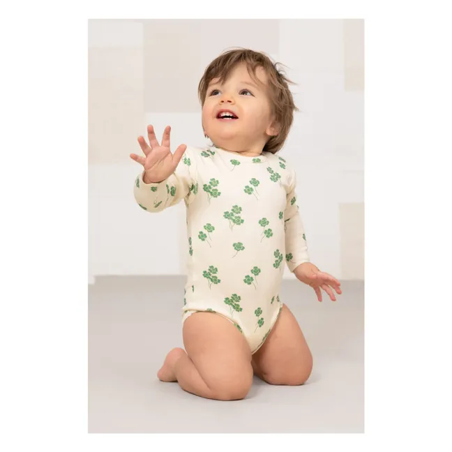 Body Lala Trèfles Coton Bio | Ecru