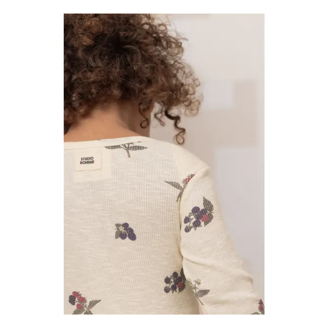 Body Côtelé Woody Mûres Coton Bio | Ecru