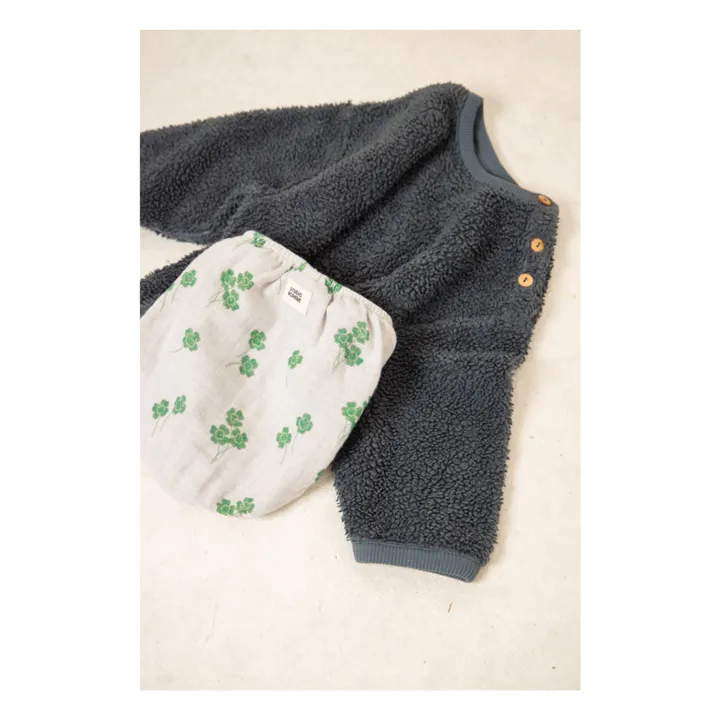 Sweat Façon Sherpa Ours Coton Bio | Bleu gris- Image produit n°1