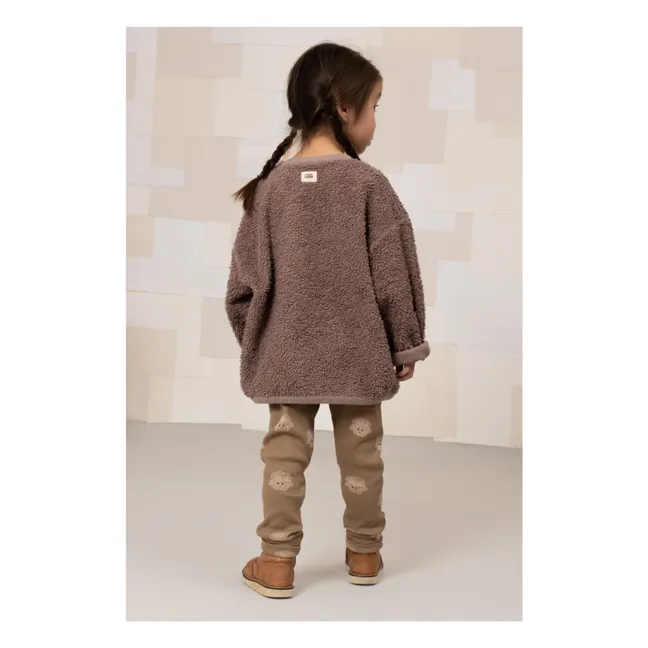 Sweat Façon Sherpa Ours Coton Bio | Mauve