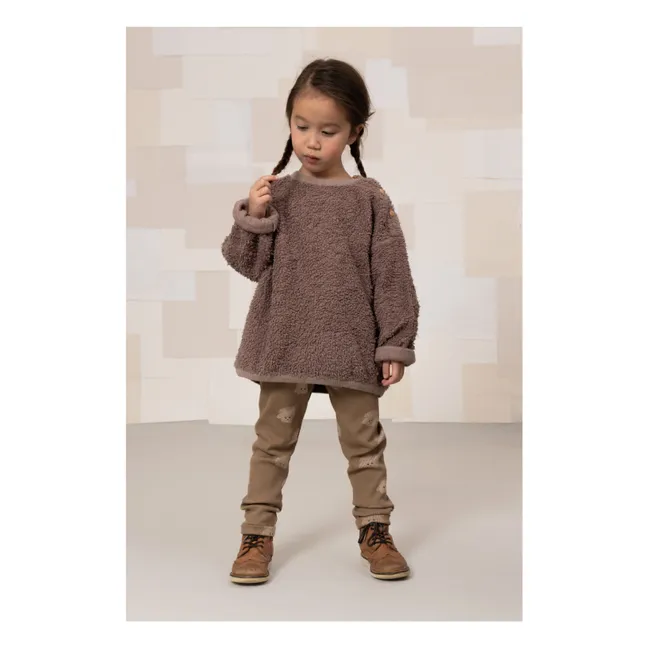 Sweatshirt Sherpa Bär Bio-Baumwolle | Mauve