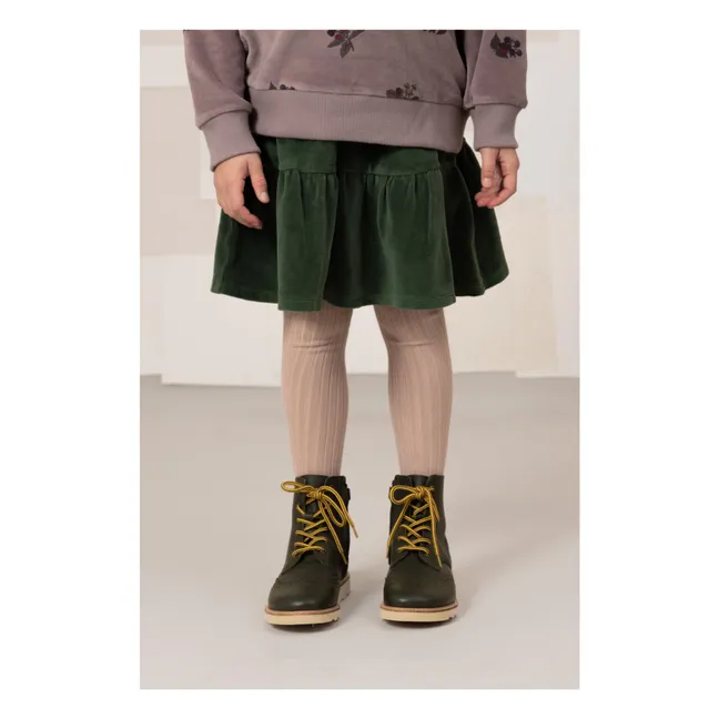 Jupe Samba Velours Coton Bio | Vert sapin