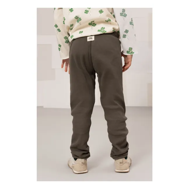 Legging Côtelé Rom-Pom Coton Bio | Taupe