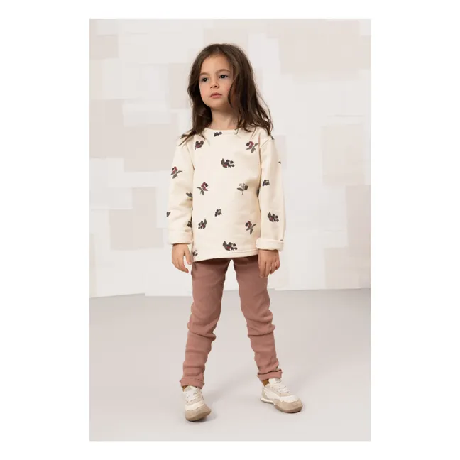 Legging Côtelé Rom-Pom Coton Bio | Rose