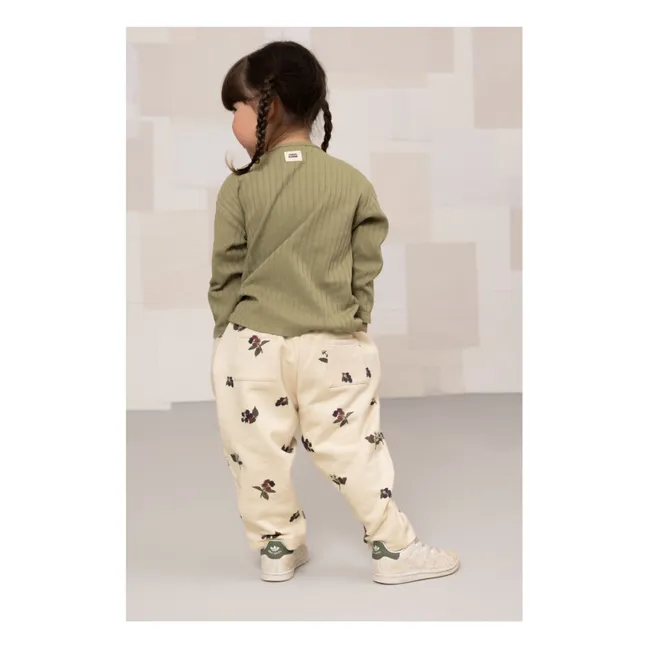 Camiseta de canalé de algodón orgánico Orso | Verde militare claro