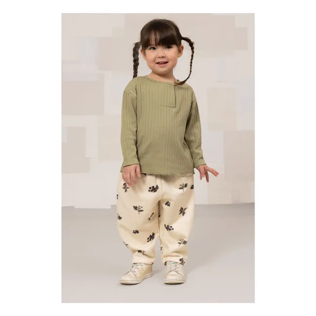 T-shirt Côtelé Orso Coton Bio | Vert kaki clair