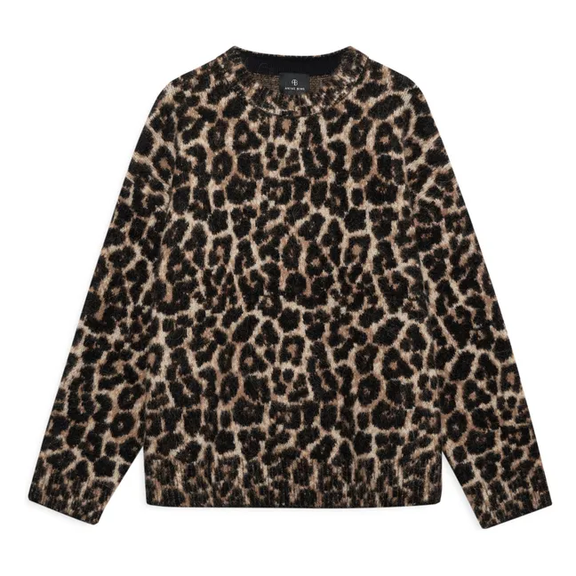 Sydney Leopard Wool and Alpaca Sweater | Brown