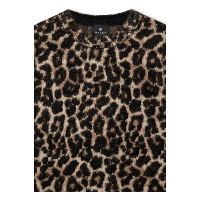 Pull Sydney Léopard Laine et Alpaga | Marron
