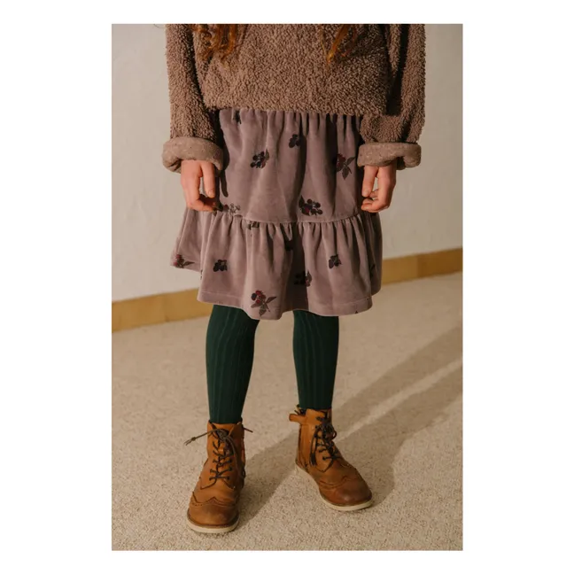 Jupe Samba Mûres Velours Coton Bio | Mauve