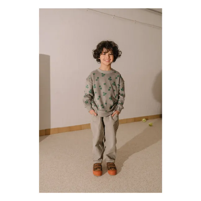 Felpa in cotone biologico Bart Trèfles Velours | Grigio