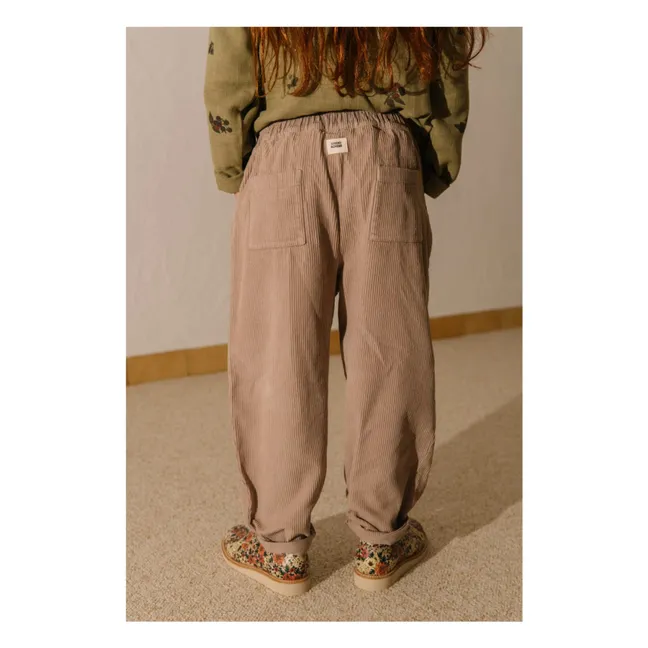 Pantalon Carrot Velours Côtelé Coton Bio | Mauve