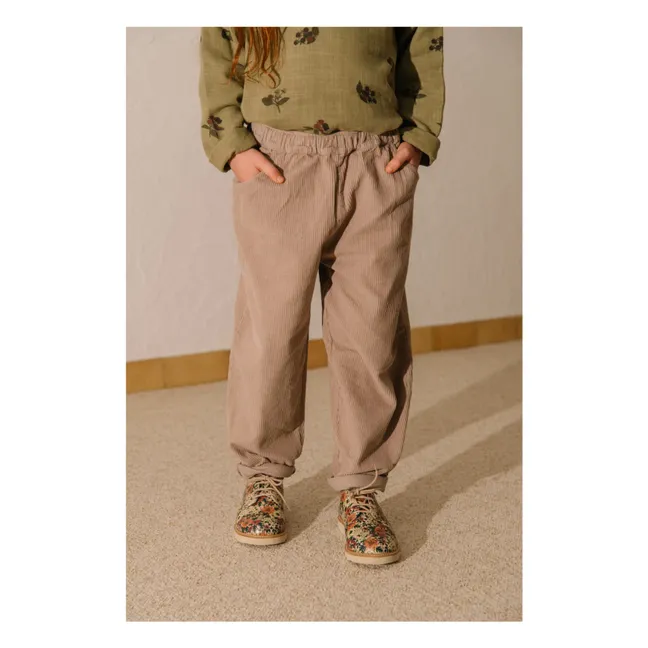 Pantalones de pana de algodón orgánico Carrot | Malva