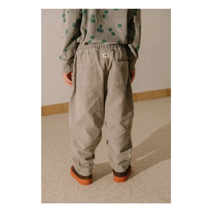 Pantalon Carrot Velours Côtelé Coton Bio | Gris- Image produit n°6